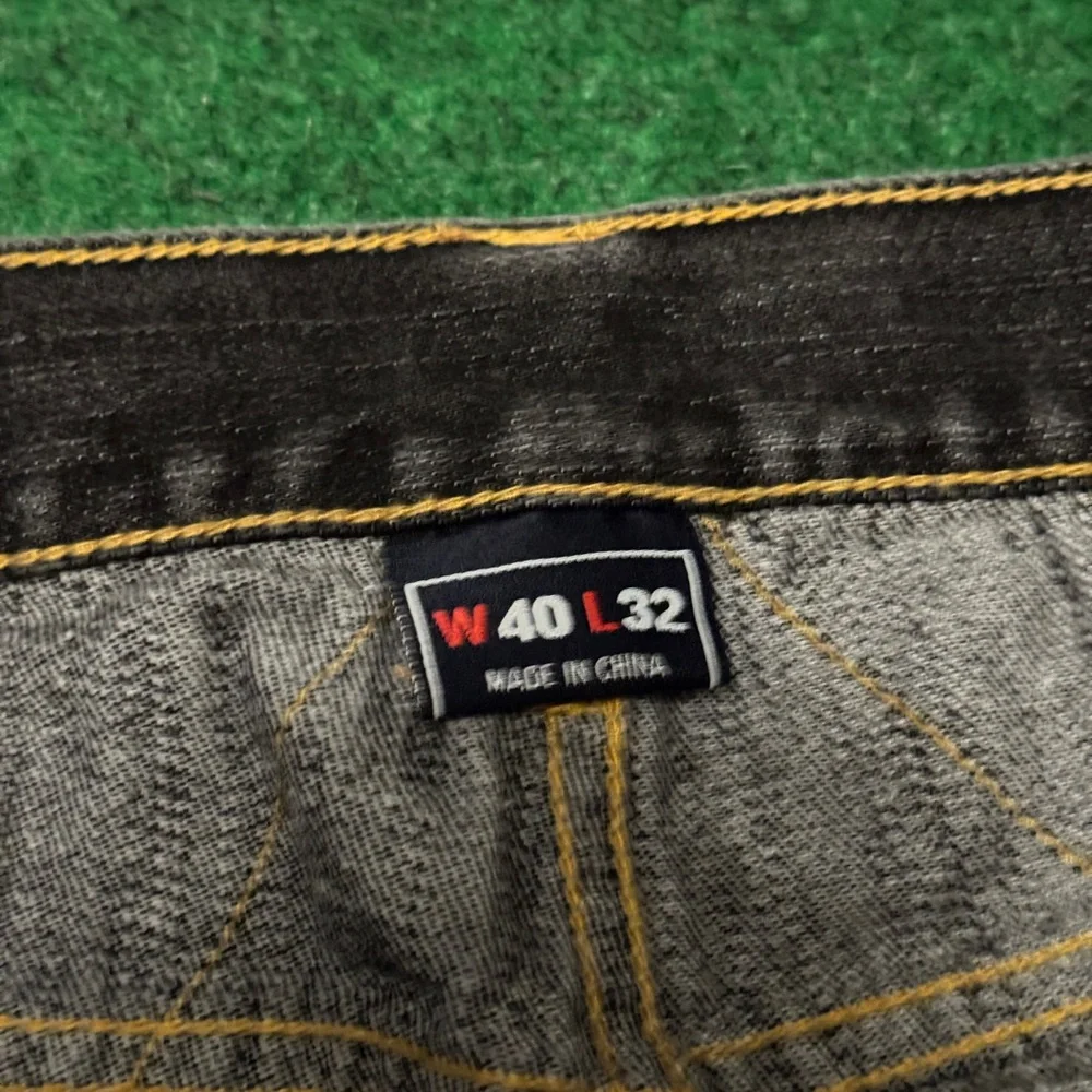 Vintage Y2K Coogi Baggy Hip Hop Embroidered Gold Black 40x32 Denim Jeans